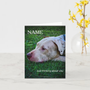 Carte de vœux personnalisée pour chien qui pense