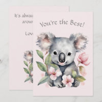 Carte de voeux personnalisée pour l'ours Koala