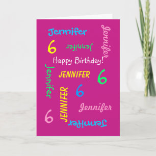 Carte de voeux PERSONNALISÉE, rose, 6e anniversair