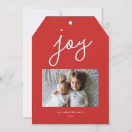 Carte de vœux personnalisée Script Joy rouge avec