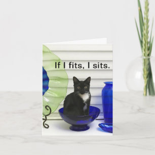 Carte de voeux personnalisée Tuxedo Kitty