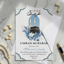 Carte de vœux personnalisée Umrah Mubarak
