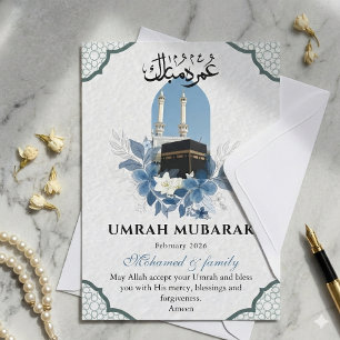 Carte de vœux personnalisée Umrah Mubarak