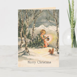 Carte de voeux personnalisée vintage Joyeux Noël