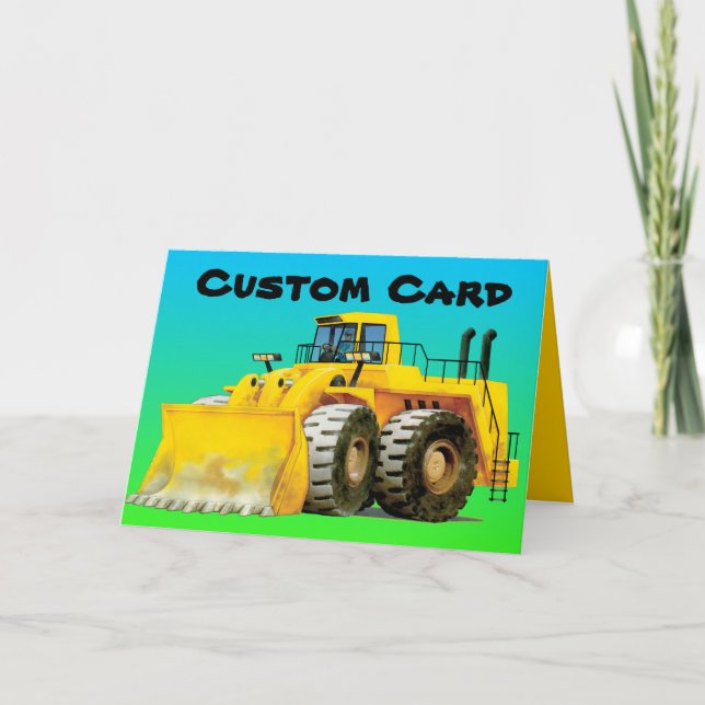 Carte de voeux personnalisée Yellow Digger (Devant)