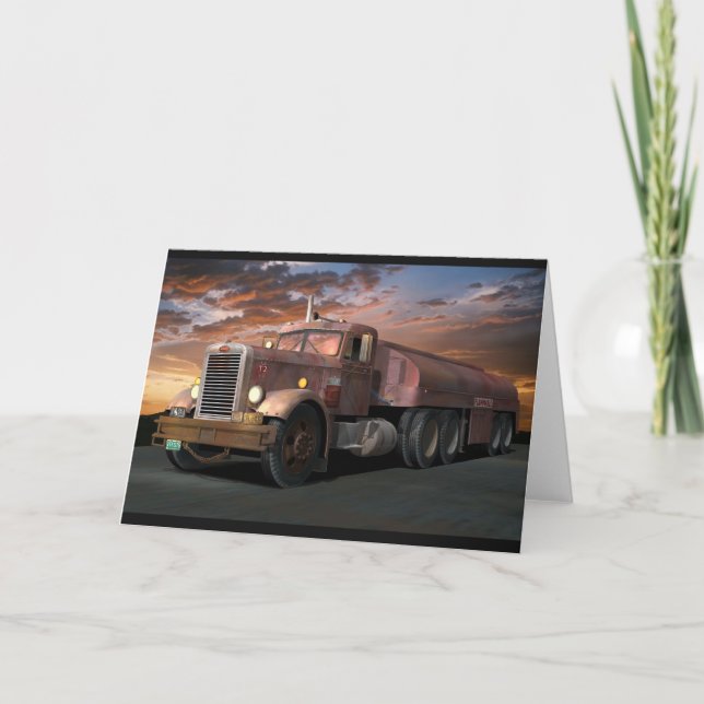Carte de voeux Peterbilt "Duel Truck" (Devant)