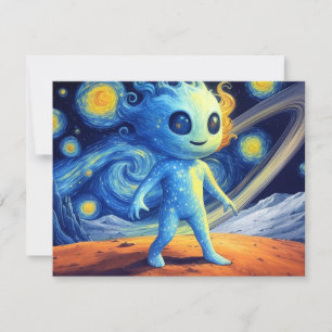 Carte de vœux Petit Alien Spatial
