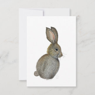 Carte de vœux Petit Lapin Gris - Œuvre originale