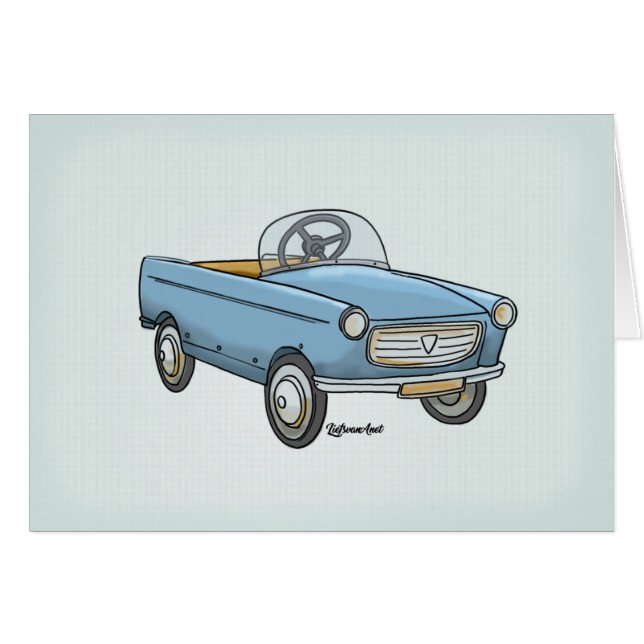 Carte de voeux Peugeot 404 vintage (Devant horizontal)