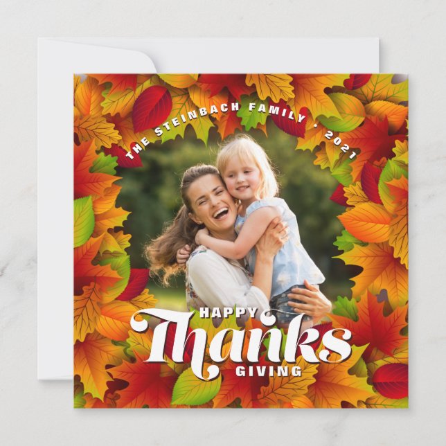 Carte de voeux photo bon thanksgiving (Devant)