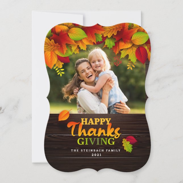 Carte de voeux photo bon thanksgiving (Devant)