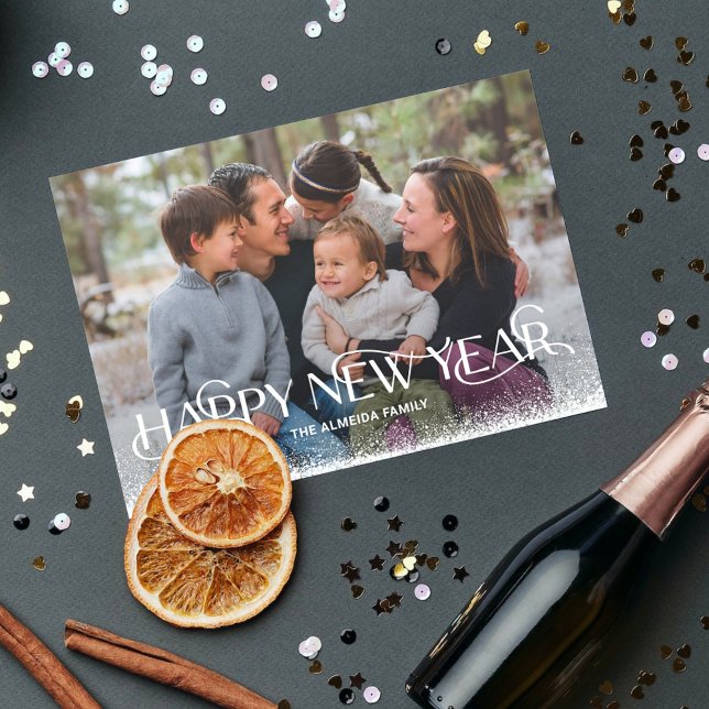 Carte de vœux photo Bonne Année Jour enneigé (Créateur téléchargé)