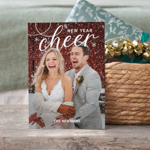 Carte de vœux photo Bonne Année Tourbillonnée