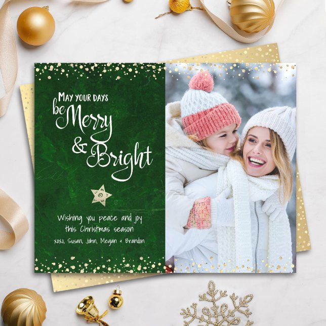 Carte de vœux photo Budget Vert Jours Joyeux et Lu (Créateur téléchargé)