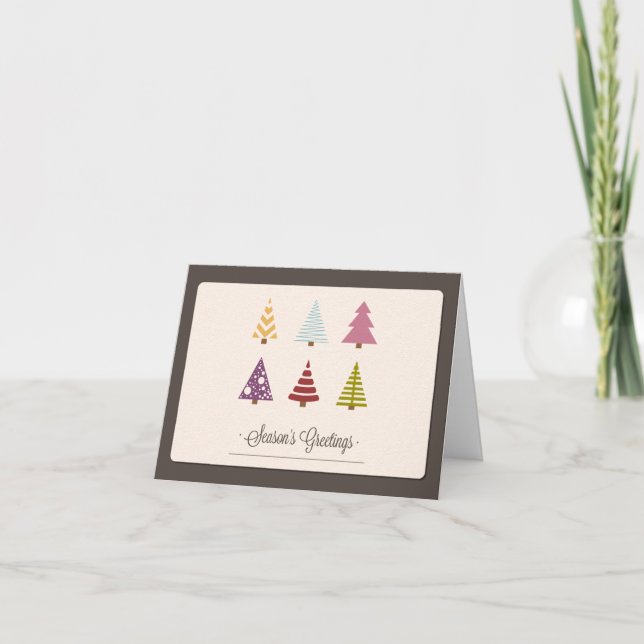 Carte de vœux photo d'arbres de fêtes de fin d'ann (Devant)