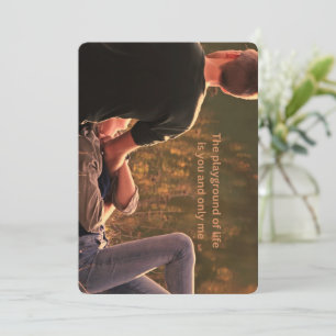 Carte de vœux photo de couple romantique, Q d'amou