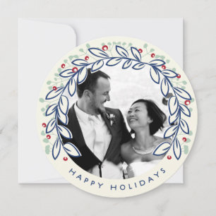 Carte de vœux photo de couronne de fête