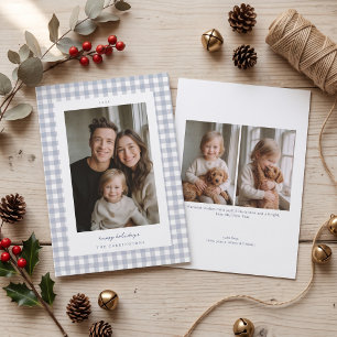 Carte de vœux photo de fêtes Bleu Poussiéreux à ca