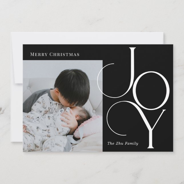 Carte de vœux photo de fêtes Joie Divine MODIFIABL (Devant)
