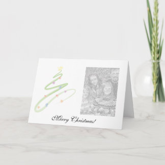 Carte de voeux photo de l'Arbre de Noël aquarelle
