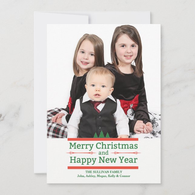 Carte de vœux photo de message de vacances (Devant)