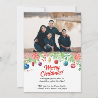 Carte de vœux photo de Noël à l'aquarelle