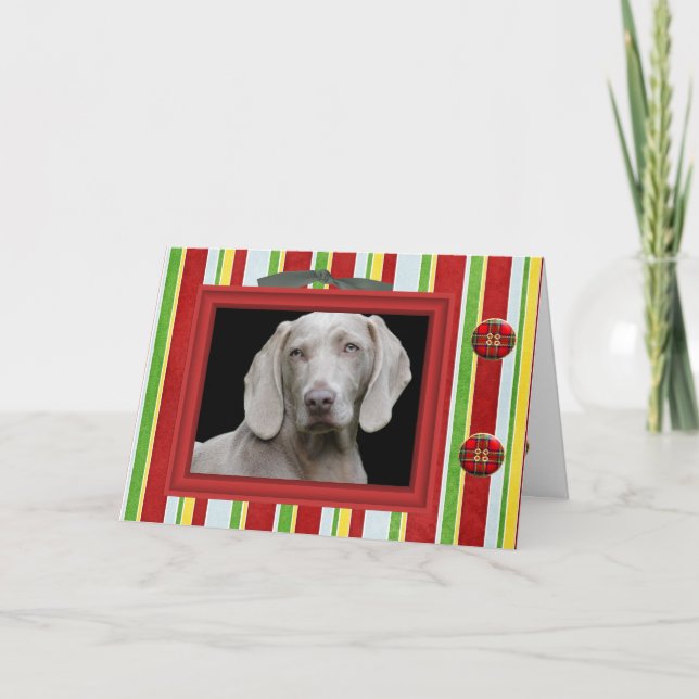 Carte de voeux photo de Noël à rayures modernes (Devant)