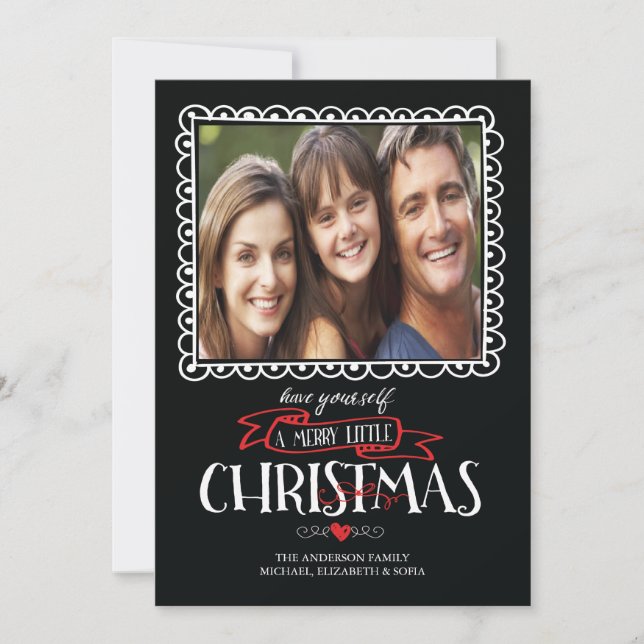 Carte de vœux photo de Noël Joyeux Noël (Devant)