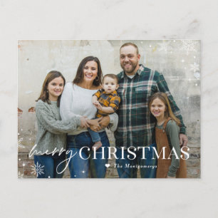 Carte de vœux photo de Noël Lovely Frost Merry Chr