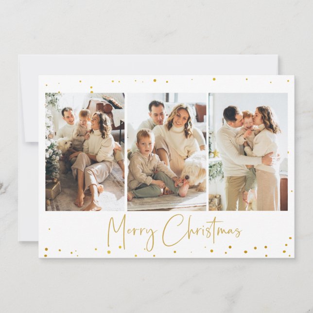 Carte de voeux photo de Noël Parties scintillant o (Devant)