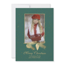 Carte de voeux photo de Noël Pine d'hiver
