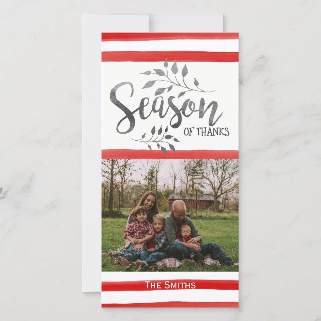 Carte de vœux photo de Thanksgiving Saison de reme (Devant)