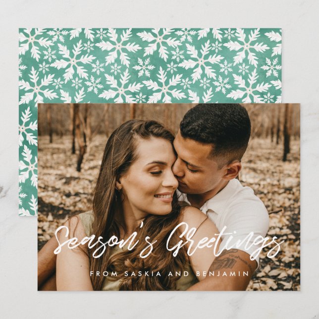 Carte de vœux photo de typographie moderne (Devant / Derrière)