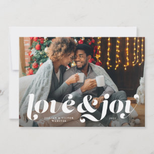 Carte de vœux photo de vacances amour et joie