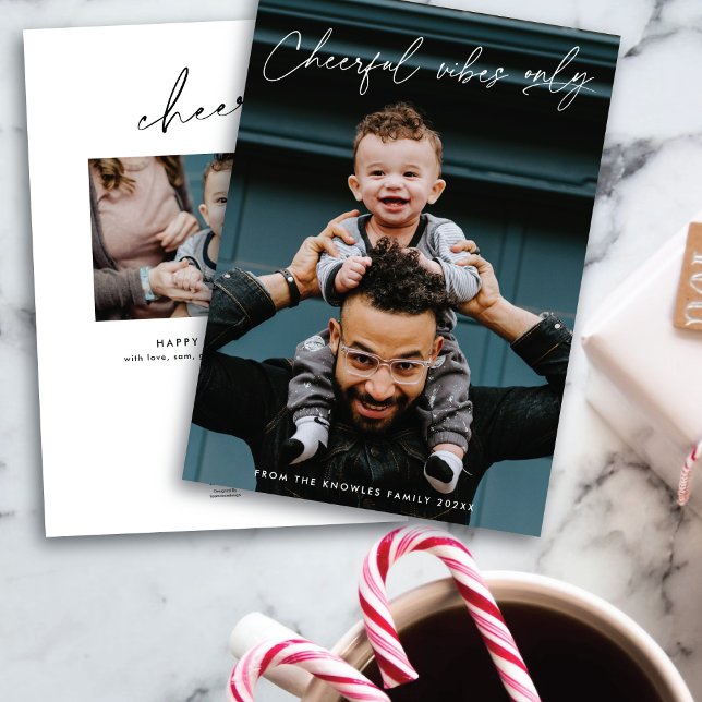 Carte de vœux photo de vacances au format portrait (Créateur téléchargé)