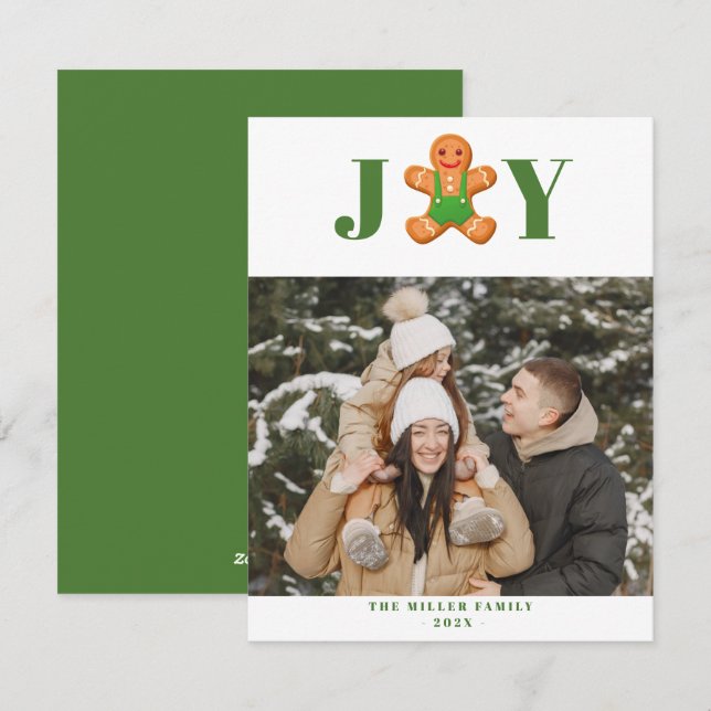 Carte de vœux photo de vacances avec homme en pain (Devant / Derrière)