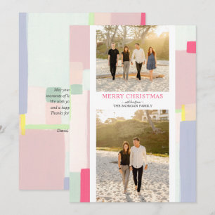 Carte de vœux photo de vacances de Noël d'art colo