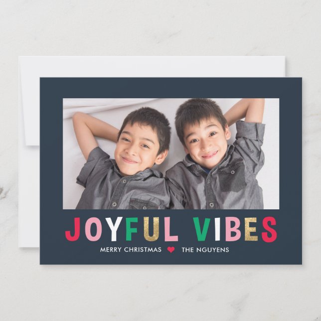 Carte de vœux photo de vacances éditable aux vibra (Devant)