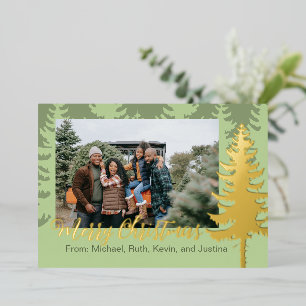 Carte de vœux photo de vacances en feuillage persi