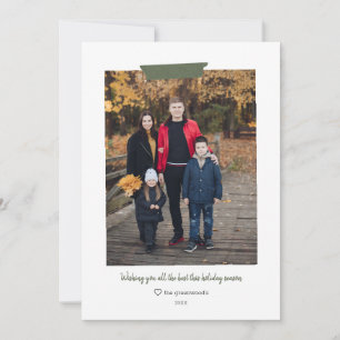 Carte de vœux photo de vacances en ruban washi ver