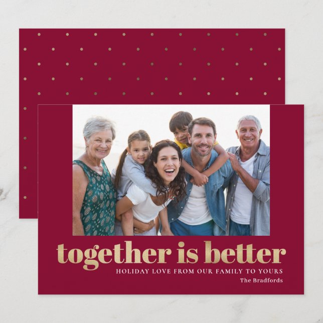 Carte de vœux photo de vacances Ensemble c'est mie (Devant / Derrière)