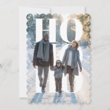 Carte de vœux photo de vacances moderne HO HO HO