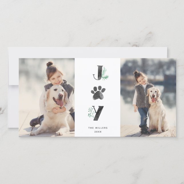 Carte de vœux photo de vacances pour animaux empre (Devant)
