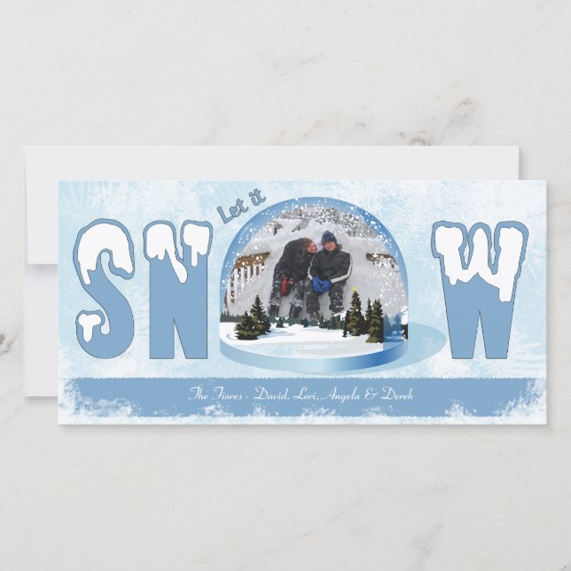 Carte de vœux photo de vacances sous la neige (Devant)