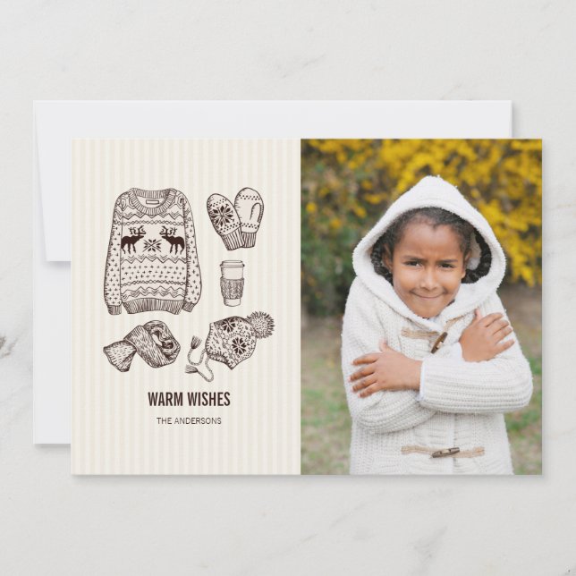 Carte de vœux photo d'essentiels de vacances avec  (Devant)
