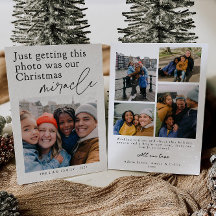 Carte de vœux photo drôle de miracle de Noël