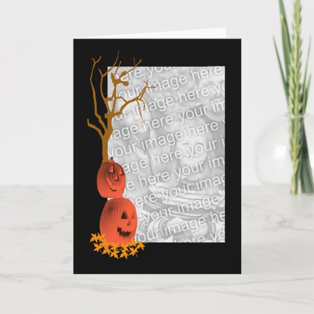 Carte de voeux photo du citrouille Halloween (Devant)