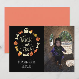 Carte de vœux photo en craie lettrage Halloween