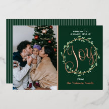 Carte de vœux photo en feuille véritable pour les 