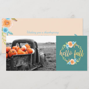 Carte de voeux photo Hello Fall Watercolor